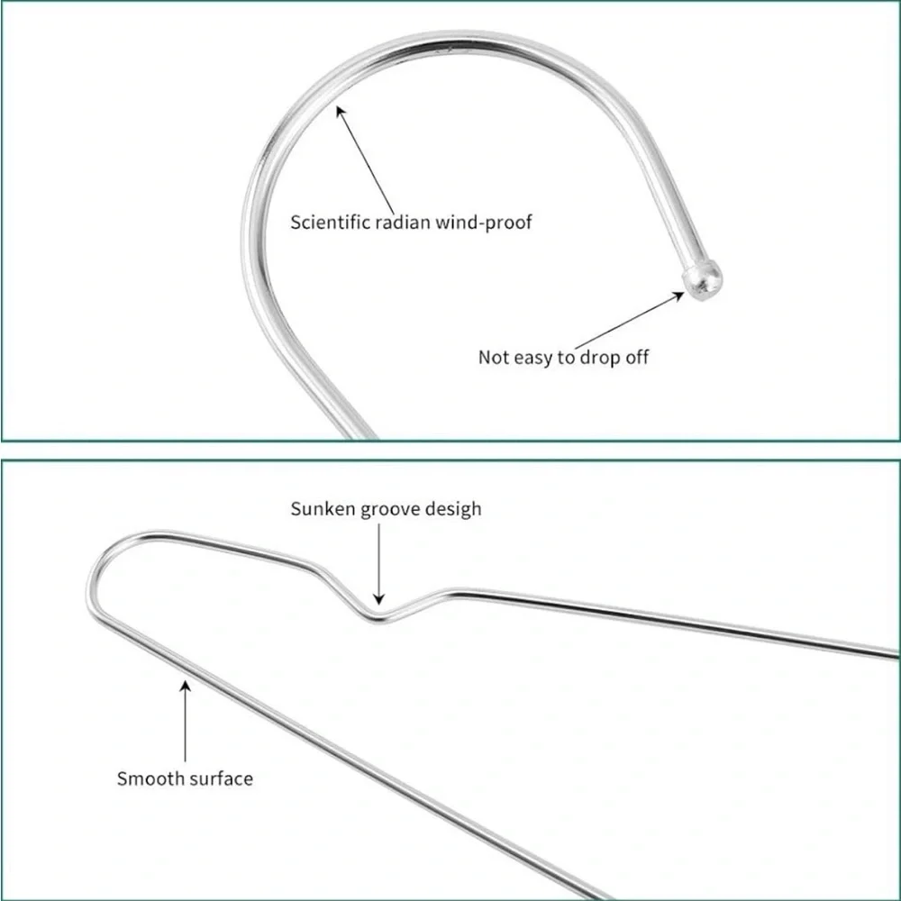 Hangers 100% stainless steel anti-slip anti-rust metal clothing hangers